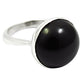 Natural Black Onyx Gemstone Solitaire Boho Ring 925 Silver For Girls U11