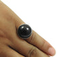 Natural Black Onyx Gemstone Solitaire Boho Ring 925 Silver For Girls U11