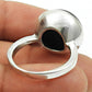 Natural Black Onyx Gemstone Solitaire Boho Ring 925 Silver For Girls U11