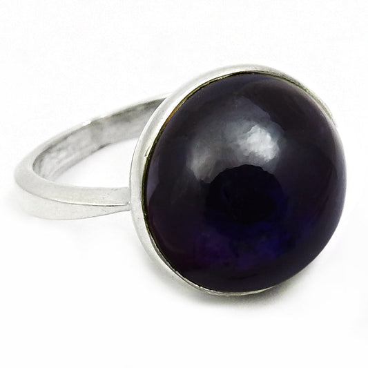 Natural Amethyst Gemstone Solitaire Purple Ring 925 Sterling Silver Y11