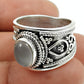 Natural Chalcedony 925 Silver Statement Vintage Ring For Women N10