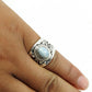 Natural Blue Lace Agate Statement Ethnic Sky Blue Ring 925 Silver T10