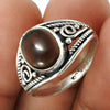 Natural Smoky Quartz Gemstone 925 Silver Cocktail Ring For Girls X12