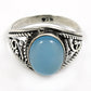 Gift For Her 925 Silver Natural Chalcedony Gemstone Cocktail Ring Z12