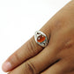 Gift For Woman 925 Silver Natural Carnelian Solitaire Tribal Ring W23