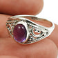 Oval Amethyst Gemstone Ethnic New Statement Art Deco Ring Sterling Silver