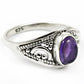 Oval Amethyst Gemstone Ethnic New Statement Art Deco Ring Sterling Silver