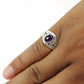 Oval Amethyst Gemstone Ethnic New Statement Art Deco Ring Sterling Silver