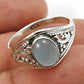 Gift For Her 925 Silver Natural Chalcedony Statement Bohemian Ring D24