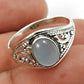 Gift For Her 925 Silver Natural Chalcedony Statement Bohemian Ring D24