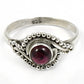 Gift For Woman 925 Silver Natural Garnet Solitaire Ethnic Ring U24