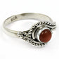 Gift For Woman Natural Carnelian Solitaire Bohemian Ring 925 Silver X24