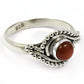 Gift For Woman Natural Carnelian Solitaire Bohemian Ring 925 Silver X24
