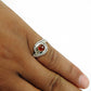 Gift For Woman Natural Carnelian Solitaire Bohemian Ring 925 Silver X24