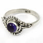 Natural Amethyst Gemstone Statement Ethnic Ring 925 Silver For Girls E25