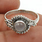 Gift For Her Natural Chalcedony Statement Bohemian Ring 925 Silver H25