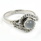 Gift For Her Natural Chalcedony Statement Bohemian Ring 925 Silver H25