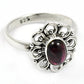 Gift For Her 925 Sterling Silver Natural Garnet Flower Ring Jewelry L9