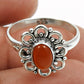 Gift For Woman 925 Silver Natural Carnelian Gemstone Ethnic Ring S43