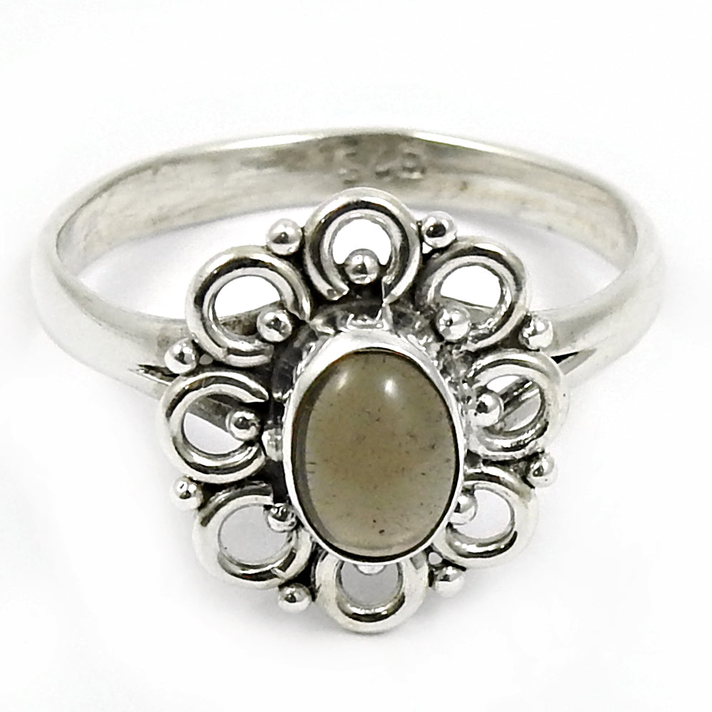 Natural Smoky Quartz Charming Ring 925 Sterling Silver Gift For Her L8
