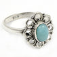 Sterling Silver Natural Larimar Handcrafted Cocktail Ethnic Engagement Ring