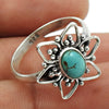 Natural Turquoise Gemstone Cocktail Ring 925 Sterling Silver Jewelry U13