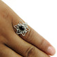 Natural Smoky Quartz Cocktail Tribal Ring 925 Silver For Women N27