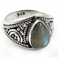 Labradorite Gemstone Sterling Silver Bezel Cocktail Bohemian Wedding Ring