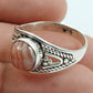 Natural Pink Rhodochrosite Proposal Ring 925 Silver Gift For Women O13