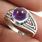 Natural Amethyst Gemstone Cocktail Tribal Ring 925 Silver For Girls A4