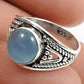 Gift For Her 925 Silver Natural Chalcedony Solitaire Ethnic Ring E4