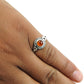 Natural Carnelian Gemstone Statement Ethnic Red Ring 925 Silver N31
