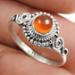 Natural Carnelian Gemstone Statement Ethnic Red Ring 925 Silver N31