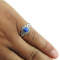 Natural Lapis Lazuli Gemstone Statement Tribal Blue Ring 925 Silver T31