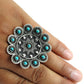 Natural Turquoise Oxidized Artisan Adjustable Ring 925 Silver Jewelry U5