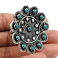 Natural Turquoise Oxidized Artisan Adjustable Ring 925 Silver Jewelry U5
