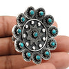 Natural Turquoise Oxidized Artisan Adjustable Ring 925 Silver Jewelry U5