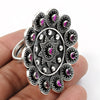 925 Sterling Silver Ruby Gemstone Adjustable Ring Artisan Jewelry