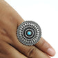 Natural Turquoise Antique Look Oxidized Adjustable Ring 925 Silver For Girls L10