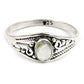 Natural White Tourmaline Gemstone Statement Boho Ring 925 Silver For Girls C23
