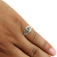 Natural White Tourmaline Gemstone Statement Boho Ring 925 Silver For Girls C23