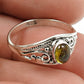 Natural Yellow Tourmaline Gemstone Solitaire Boho Ring 925 Silver For Girls S98