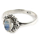 Natural Rainbow Moonstone Ethnic Ring 925 Silver Wholesale Jewelry X5