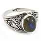 Natural Labradorite Gemstone Cocktail Vintage Ring 925 Silver