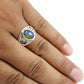 Natural Labradorite Gemstone Cocktail Vintage Ring 925 Silver