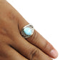 Sterling Silver Natural Larimar Vintage Bezel Statement Birthday Ring