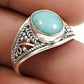 Sterling Silver Natural Larimar Vintage Bezel Statement Birthday Ring