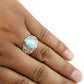 Oval Larimar Gemstone Art Deco Bezel Tribal Statement Ring Sterling Silver