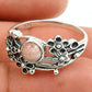 Natural Rhodochrosite 925 Silver Cocktail Flower Ring For Girls V93