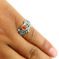Gift For Woman Solitaire Flower Ring 925 Silver Natural Carnelian U13